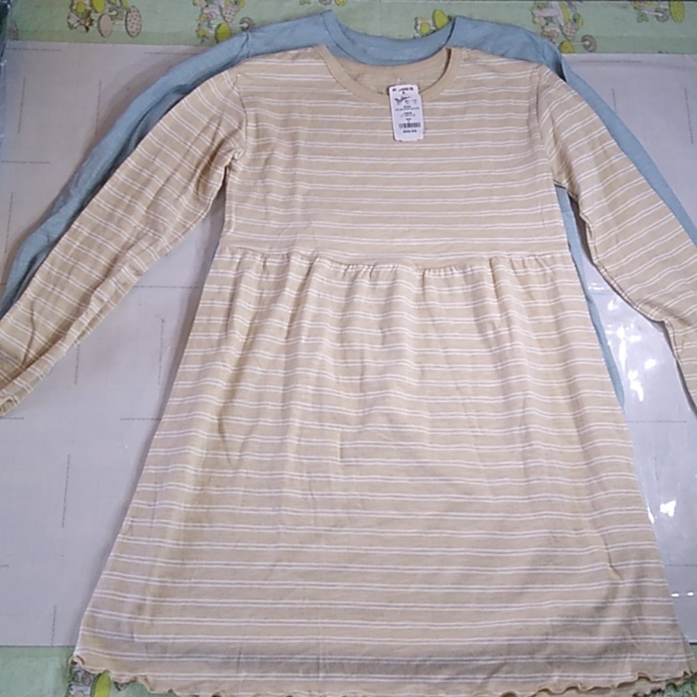 #443 Blue and Beige Girls Dresses Size Youth 8 Lauren Conrad Little Co